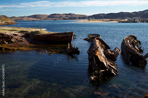 boat on the beach teriberka