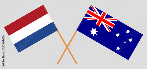 Australia and Netherlands. The Australian and Netherlandish flags. Official colors. Correct proportion. Vector
