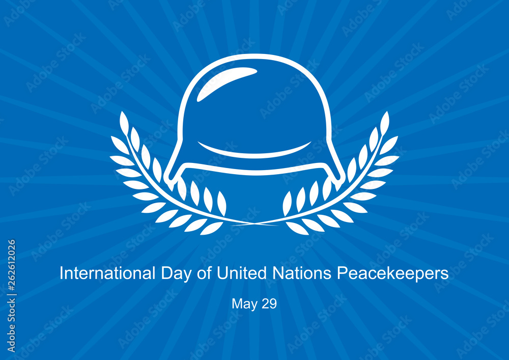 International Day of United Nations Peacekeepers vector. Military helmet on  a blue background. Peacekeepers vector illustration. Important day Stock  Vector | Adobe Stock