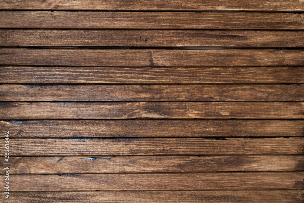Fototapeta premium Brown wooden plank board texture background.