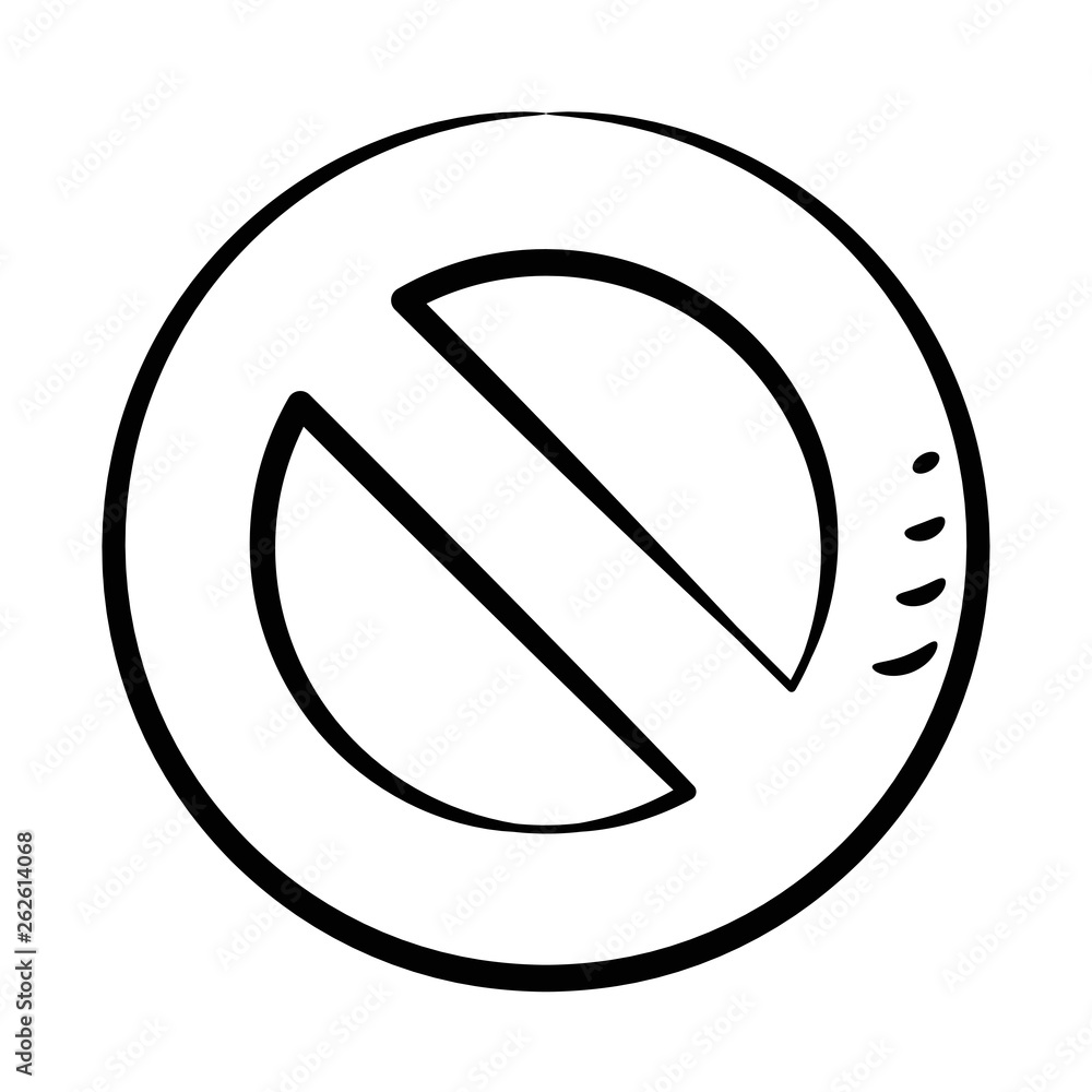 The sign of the ban, stop, black contour on a white background. Stock vector illustration. The sign of the ban, stop, black contour on a white background. Stock vector illustration.