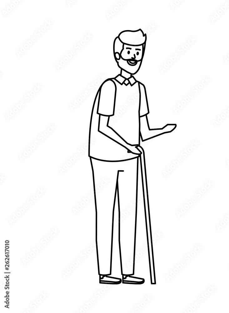 old man with cane character old man with cane character