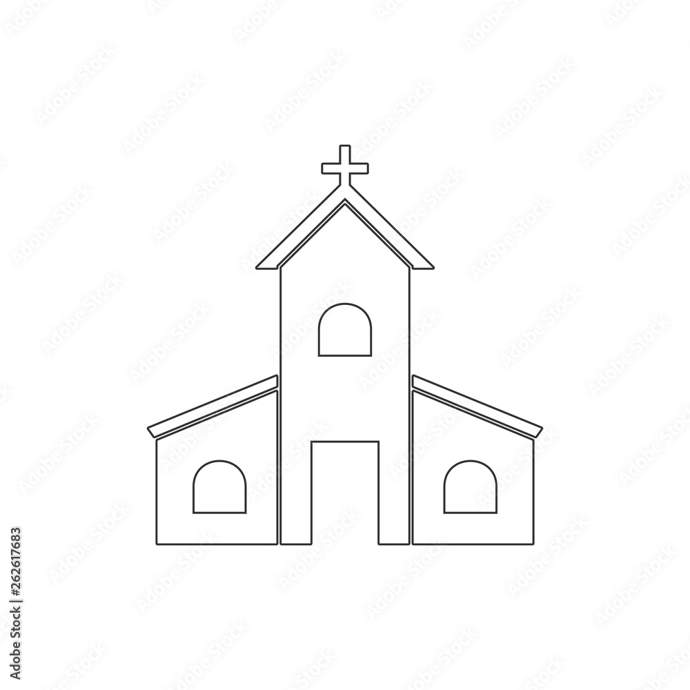 church outline icon. Elements of Easter illustration icon. Signs and symbols can be used for web, logo, mobile app, UI, UX church outline icon. Elements of Easter illustration icon. Signs and symbols can be used for web, logo, mobile app, UI, UX