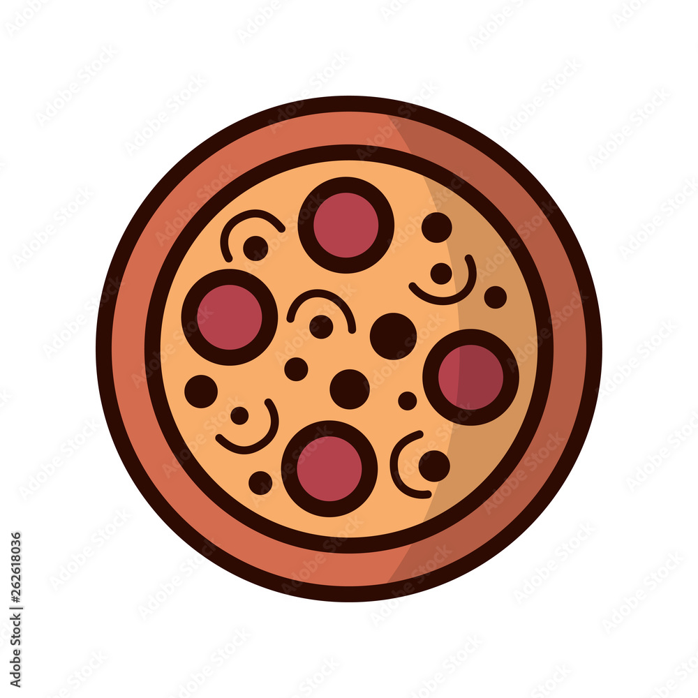 Pizza color line icon on white background. Isolated vector illustration Pizza color line icon on white background. Isolated vector illustration