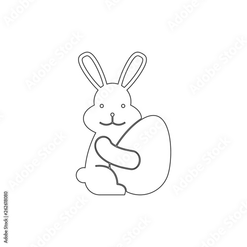 paschal rabbit with egg outline icon. Elements of Easter illustration icon. Signs and symbols can be used for web, logo, mobile app, UI, UX