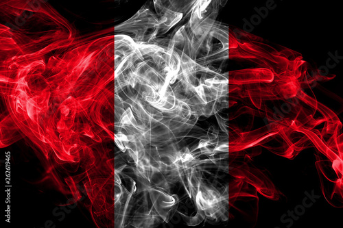 Peru smoke flag isolated on black background