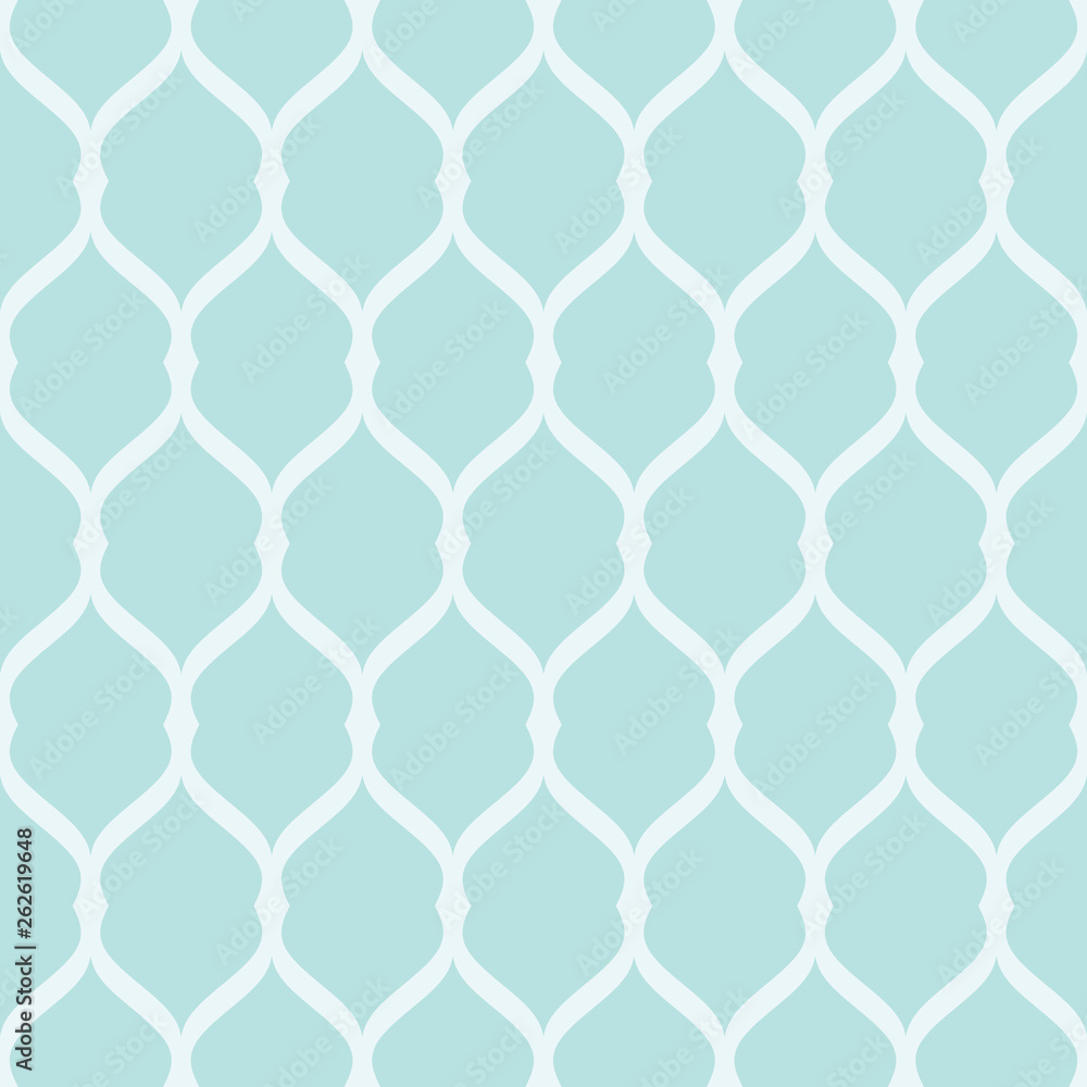 Fototapeta premium Seamless turquoise grid pattern. Geometric texture. Vector illustration.