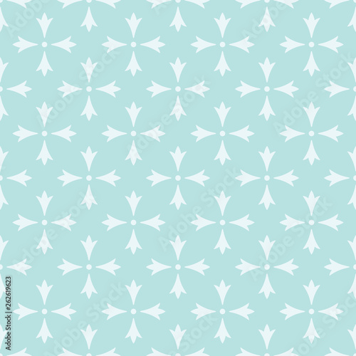 Turquoise seamless stylized floral pattern. Vector wallpaper background.