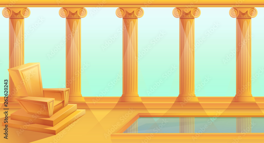 Εκτύπωση καμβά cartoon throne in greek style, vector illustration