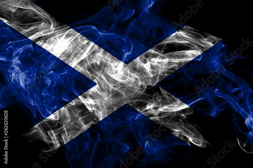 Scotland smoke flag isolated on black background