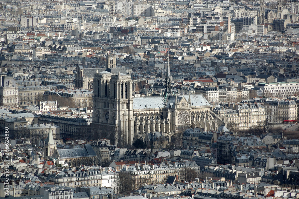 Notre Dame Cathedral from above, Paris