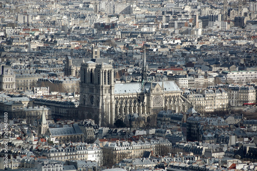 Notre Dame Cathedral from above, Paris