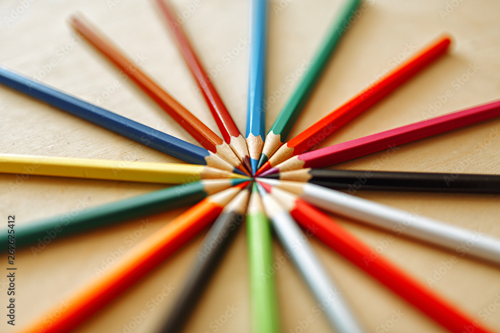 Colored pencils and beautiful bokeh