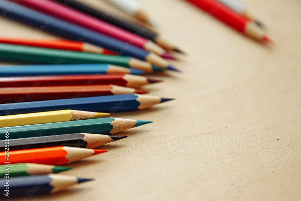 Colored pencils and beautiful bokeh Colored pencils and beautiful bokeh