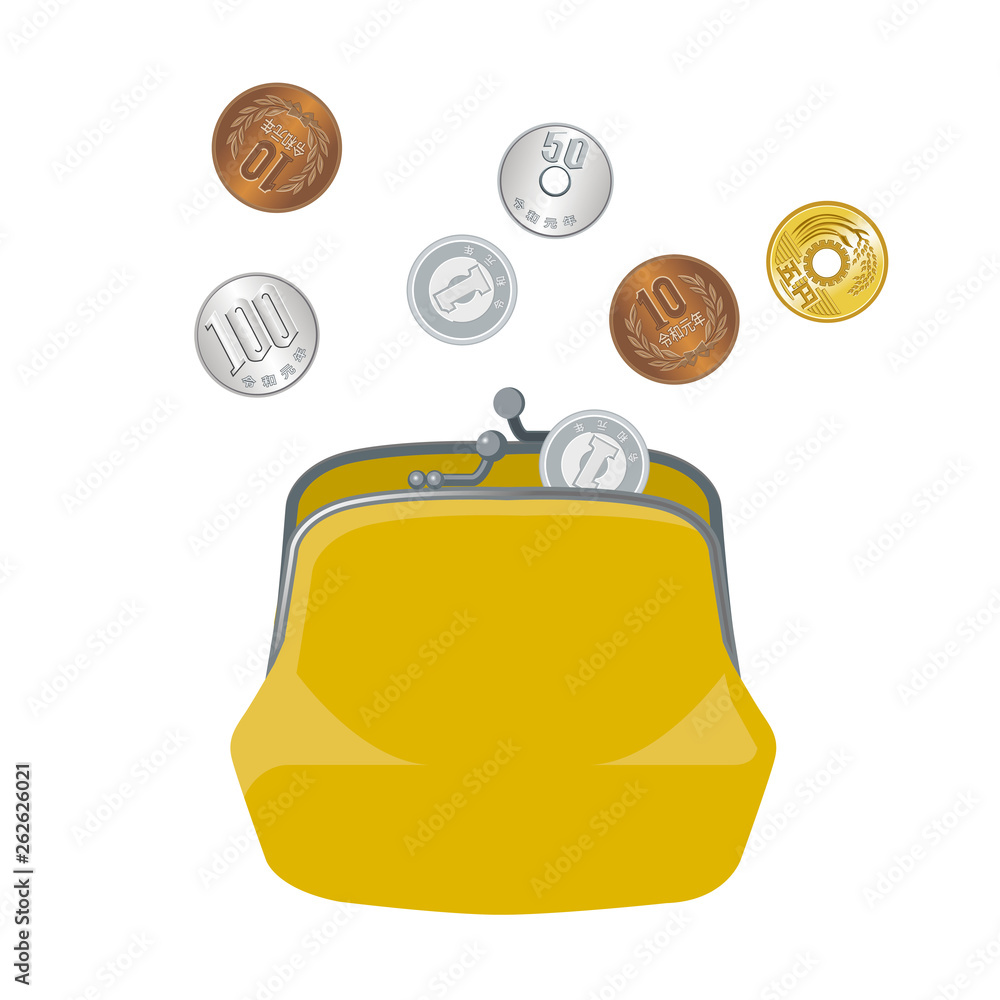 お財布 がま口から出てくる硬貨のイラスト 黄色 金融 金欠 ファイナンスのイメージ Wallet And Japanese Yen Stock ベクター Adobe Stock お財布 がま口から出てくる硬貨のイラスト 黄色 金融 金欠 ファイナンスのイメージ Wallet And Japanese Yen Stock ベクター Adobe Stock