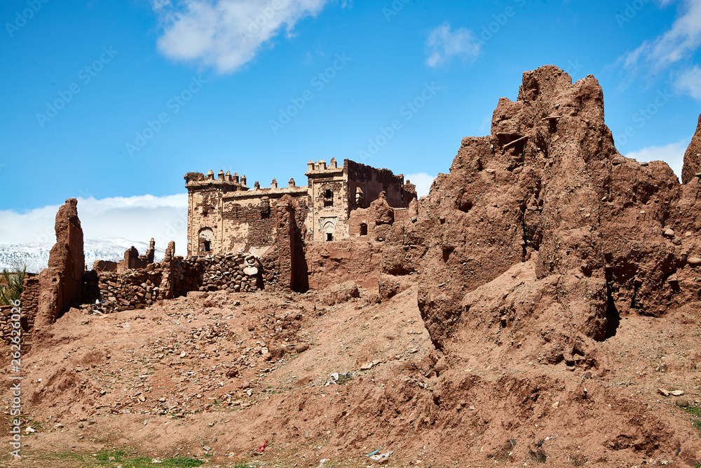 old historical clay castle morocco