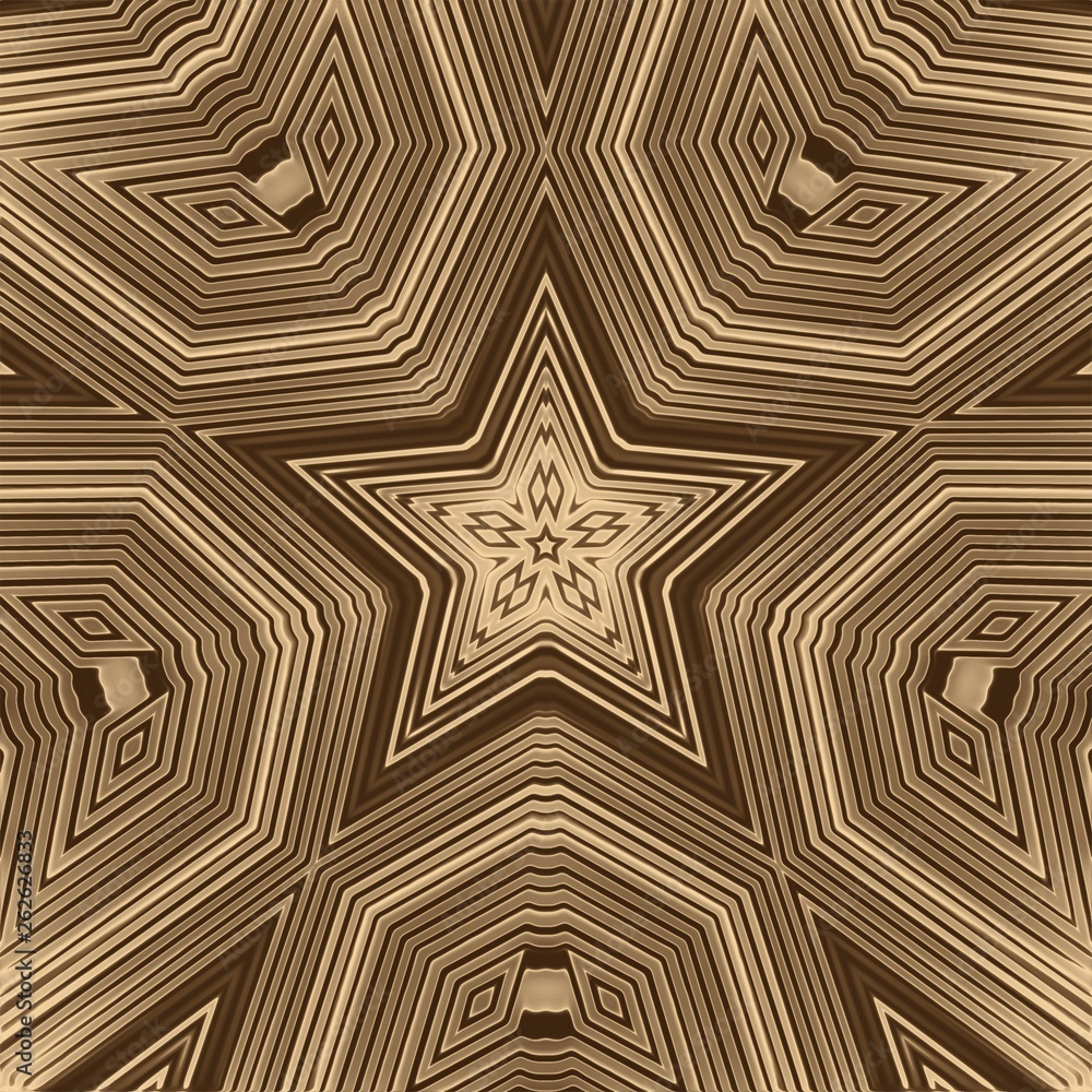 Gold star background and light abstract design,  illustration.