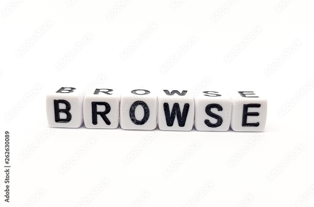 browsers word built with white cubes and black letters on white background browsers word built with white cubes and black letters on white background