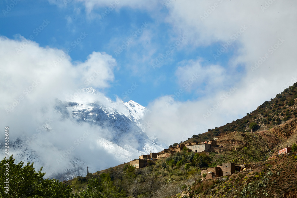 view snowy atlas mountains