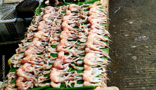 Frog meat or swikee at Petak Sembilan Market in Glodok Chinatown, Jakarta, Indonesia. photo