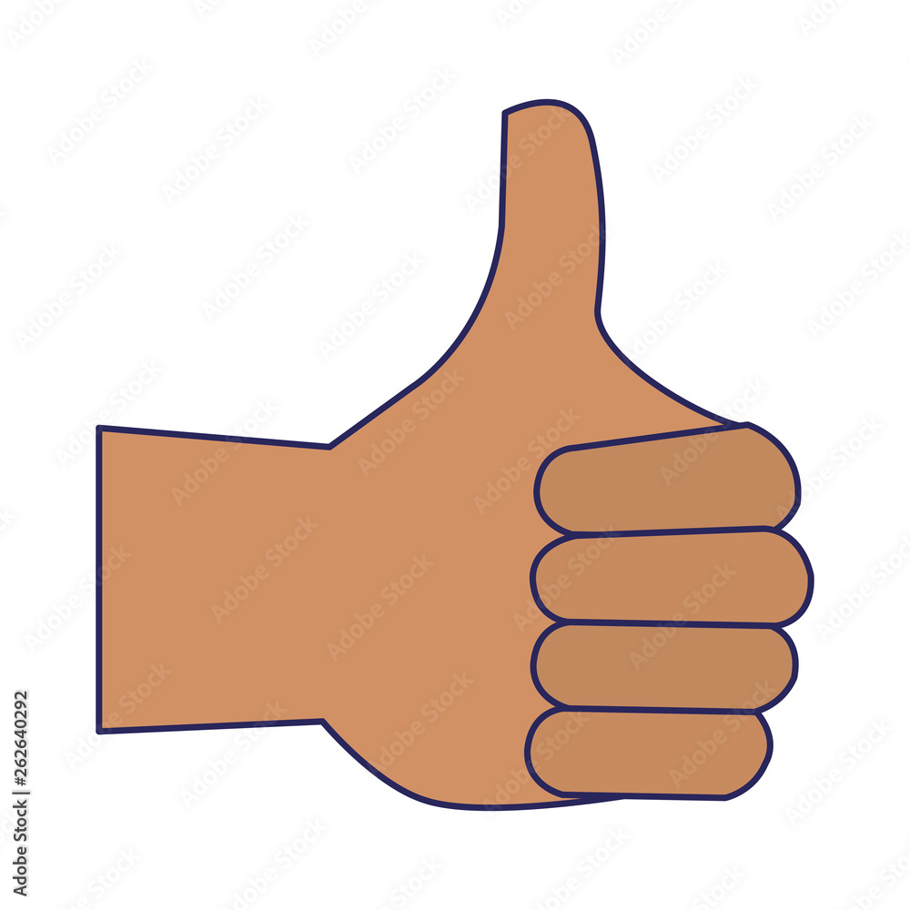 thumb up hand cartoon symbol