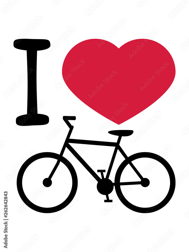 I love herz liebe fahrrad fahren bike drahtesel gesund clipart design  mountainbike herrenfahrrad logo Stock Illustration | Adobe Stock