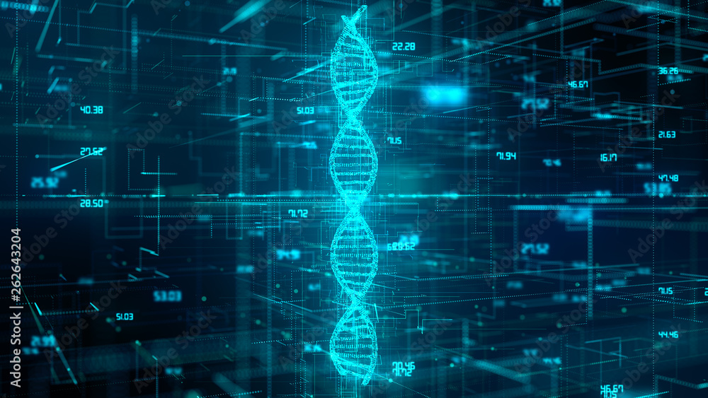 DNA double helix genetic engineering of human genes graphic animation  conceptual digital background - 3D render Stock Illustration | Adobe Stock