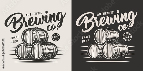 Vintage monochrome brewery label