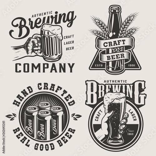Vintage monochrome brewery prints