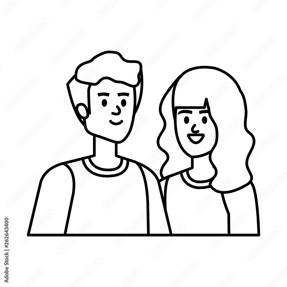 young couple avatars characters young couple avatars characters