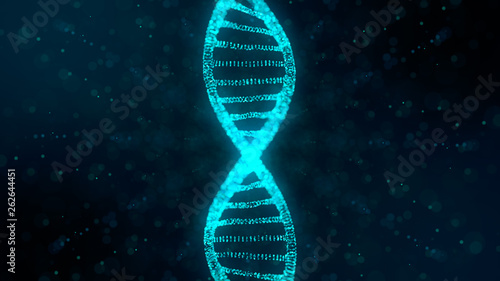 DNA double helix Gene therapy and genetic engineering of human genes for medical research - 3D render