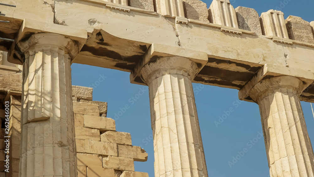 close up of columns of the erechthion at the acropolis in athens close up of columns of the erechthion at the acropolis in athens