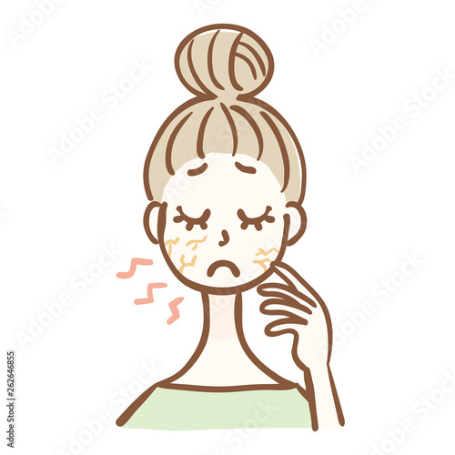 乾燥肌　女性　上半身