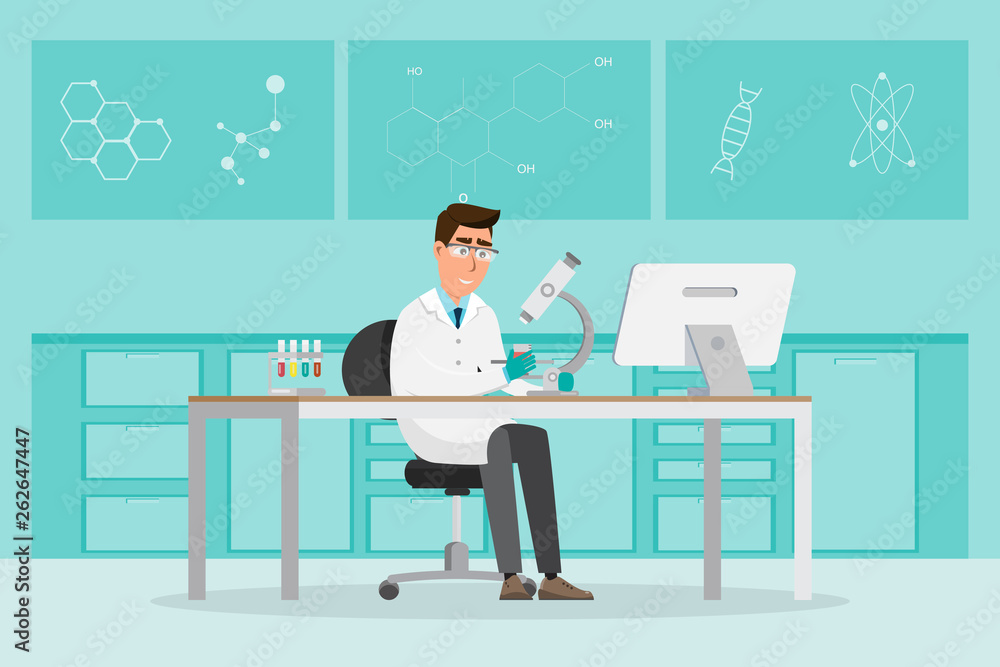 medical concept. Scientists man research in a laboratory lab medical concept. Scientists man research in a laboratory lab