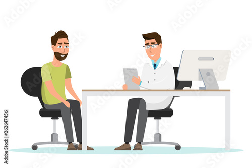 medical concept. doctor and patient in hospital interior room