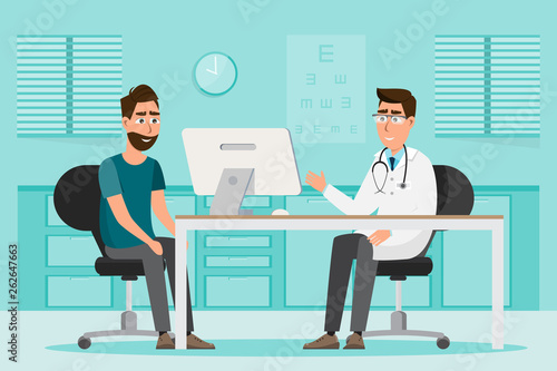 medical concept. doctor and patient in hospital interior room