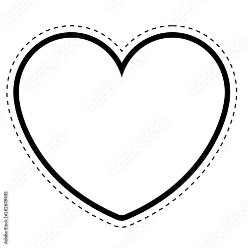 Isolated hearth dotted sticker. Vector illustration design