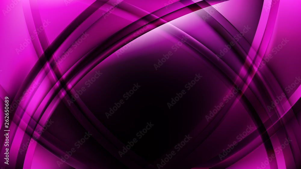 Abstract Purple and Black Waves Curved Lines Background Vector Art - obrazy, fototapety, plakaty 