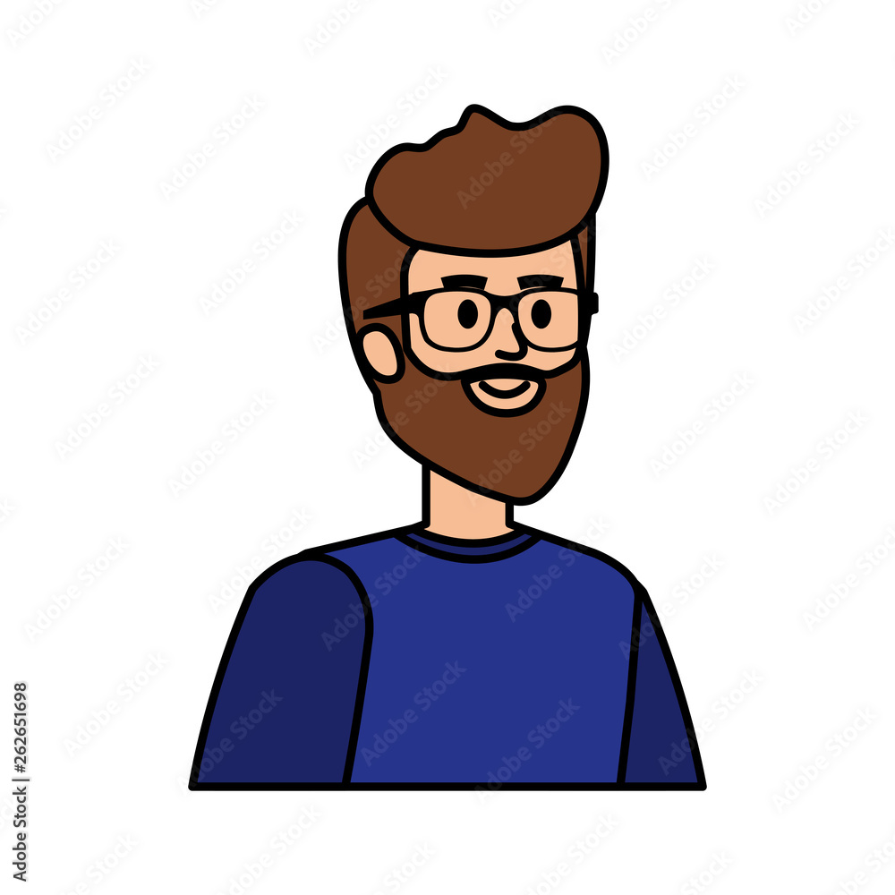 young man with beard character