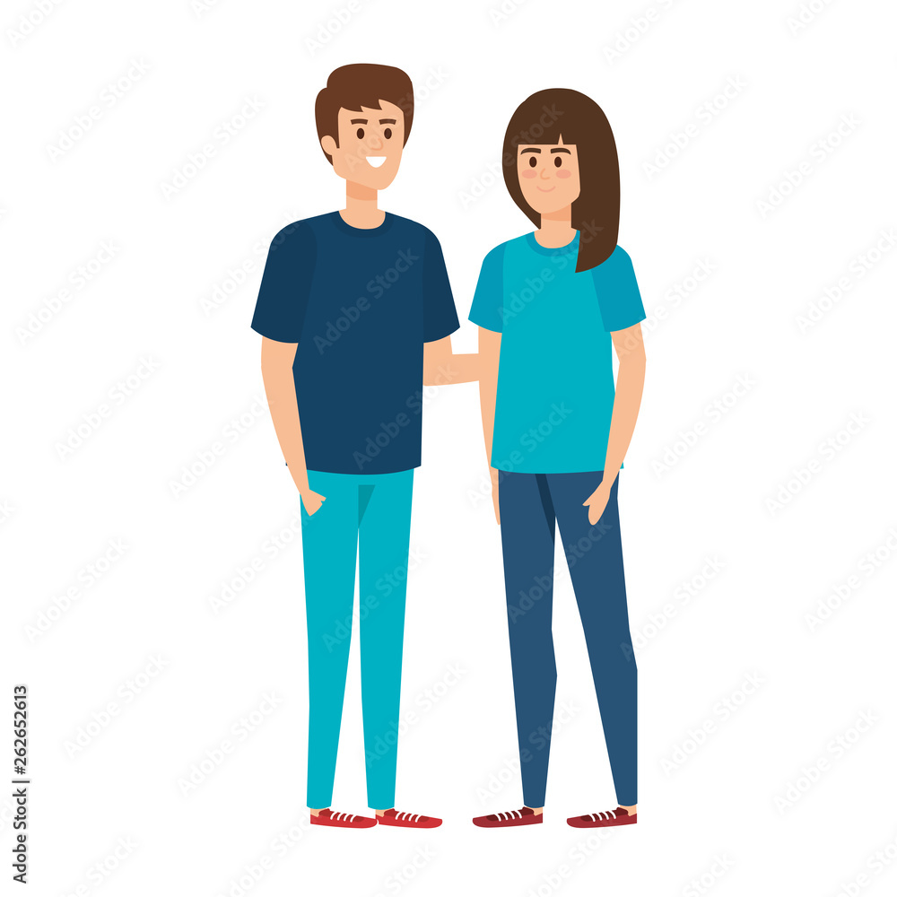 young couple avatars characters young couple avatars characters
