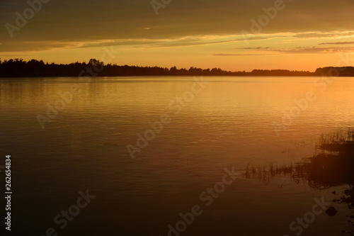 Evening on the Irtysh River  Omsk region  Siberia  Russia