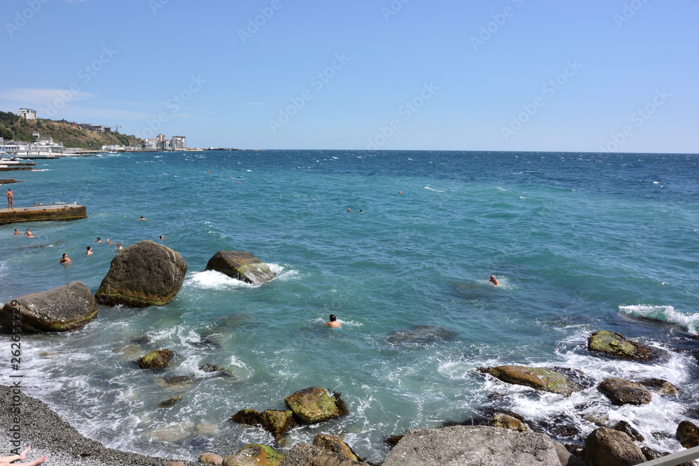 View of the beach of Yalta