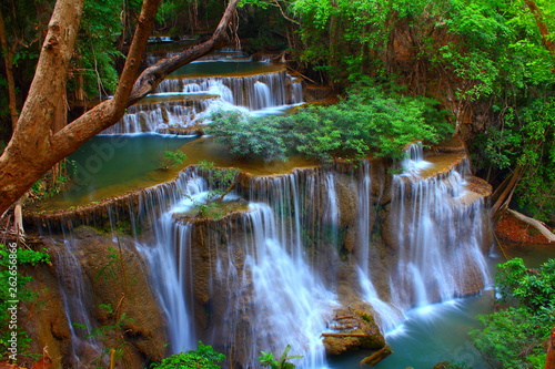 Huaymaekamin Waterfall  Kanchanaburi Province Thailand.