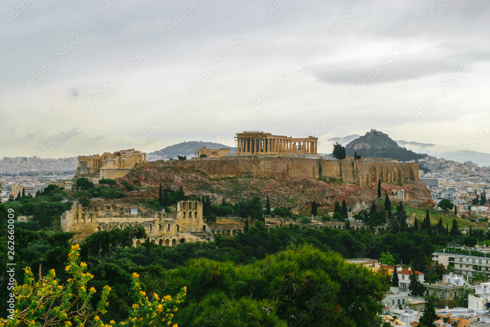 Acropolis and Athens cityscape view in Greece