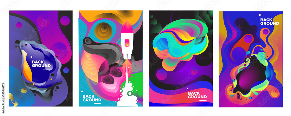 set of banner templates. universe. space. space trip. design. vector illustration.