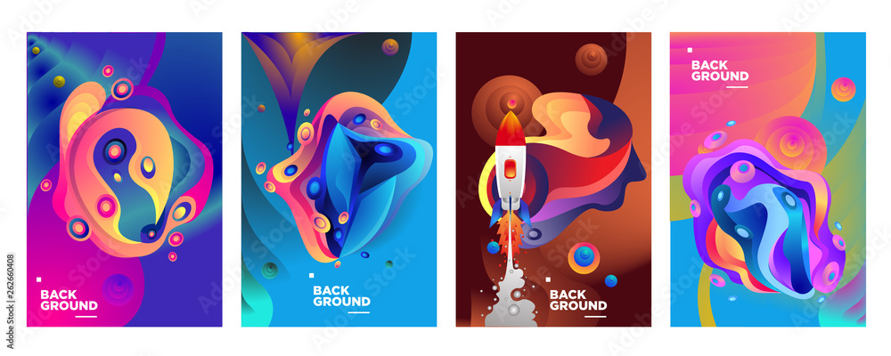 set of banner templates. universe. space. space trip. design. vector illustration.