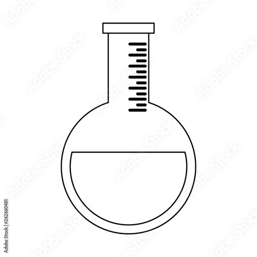 Chemistry flask symbol isolated in black and white