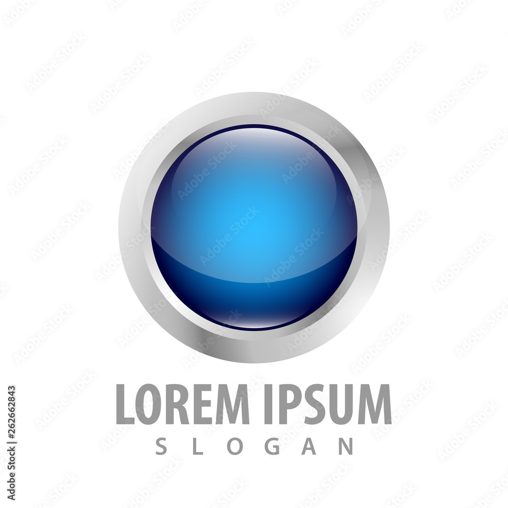 3d blue circle button concept design. Symbol graphic template element vector 3d blue circle button concept design. Symbol graphic template element vector
