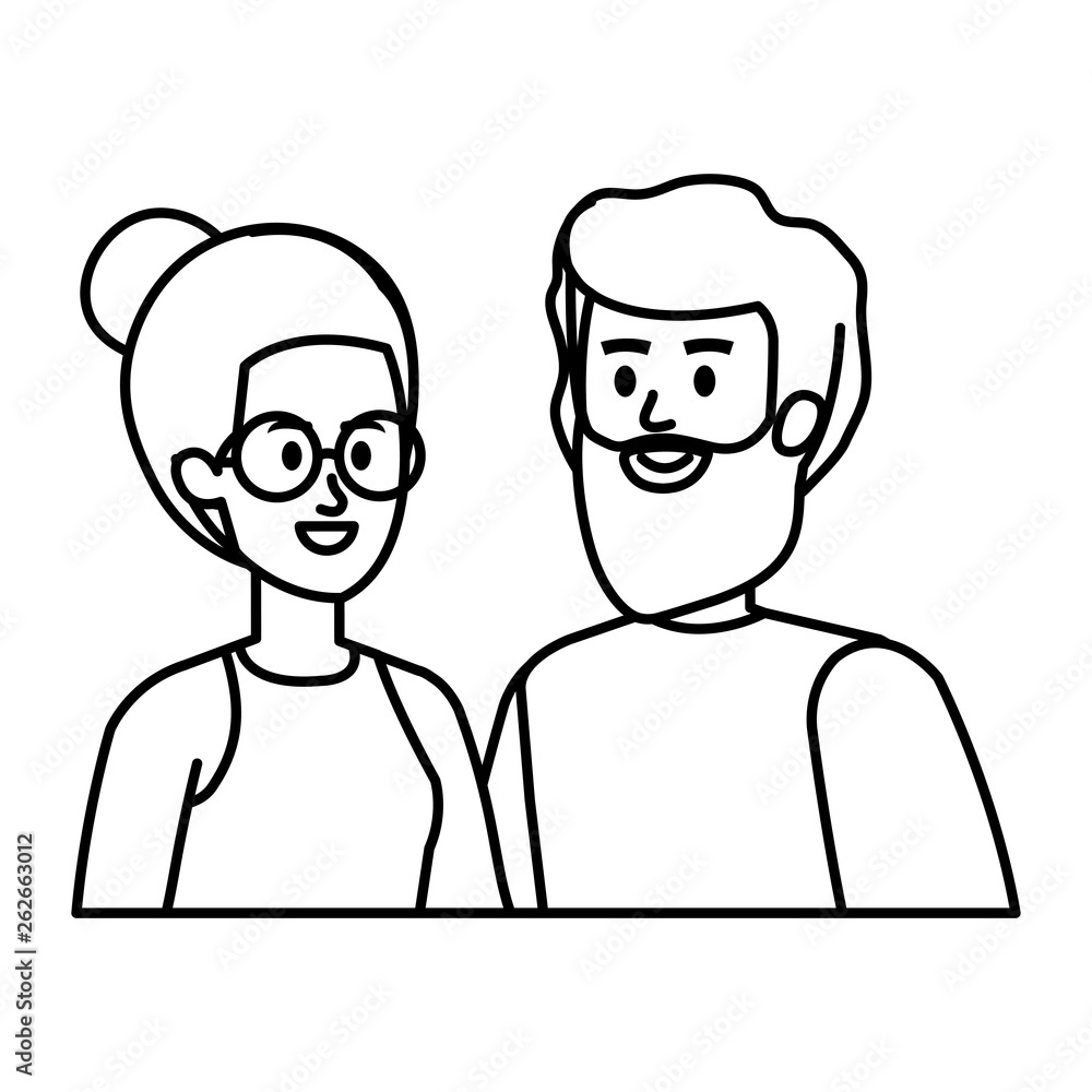 young couple avatars characters young couple avatars characters
