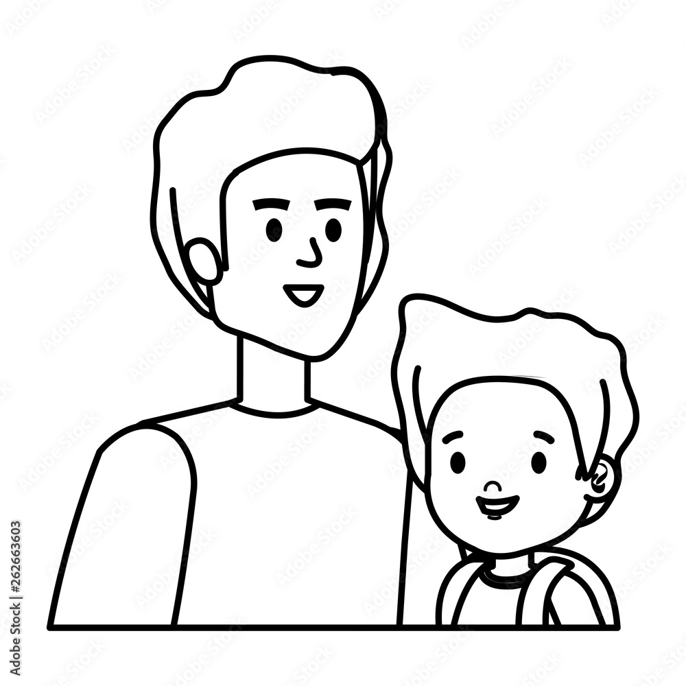 young father with son characters young father with son characters